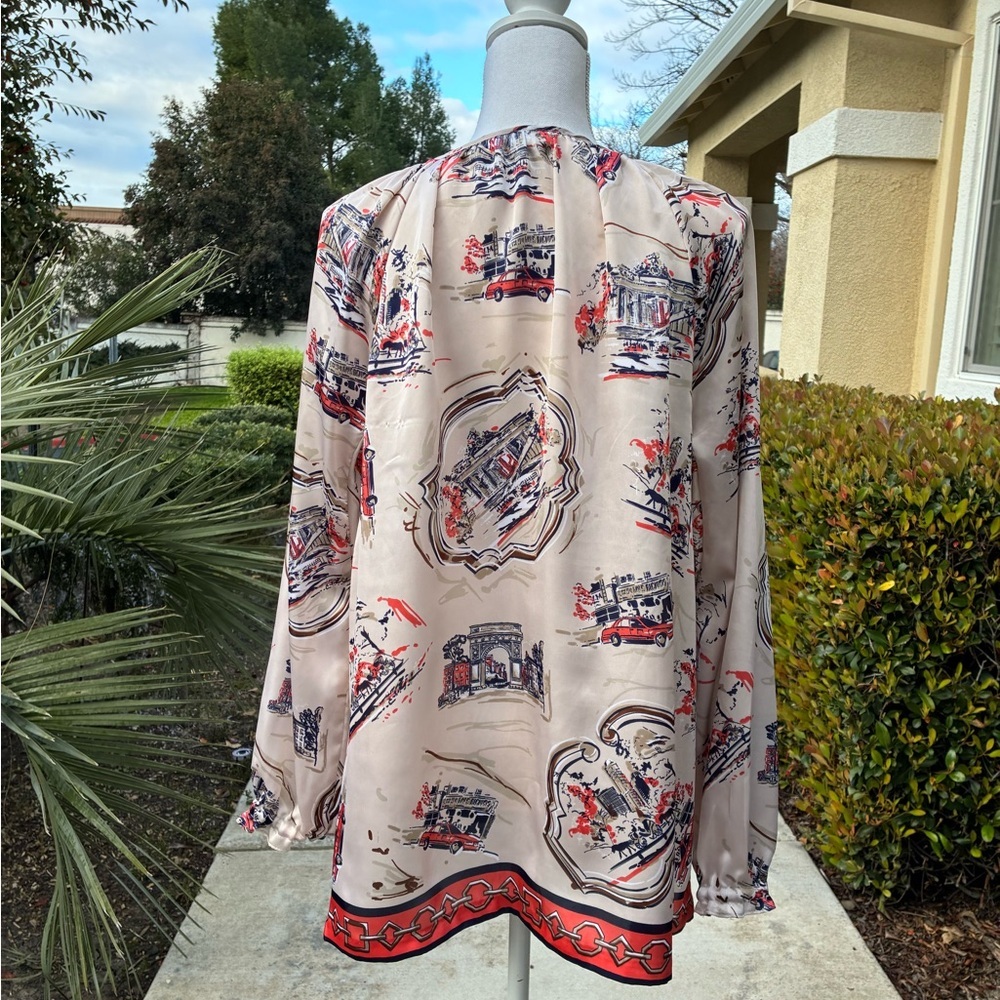 Charter Club NYC Printed Blouse Size Largr - Picture 4 of 12